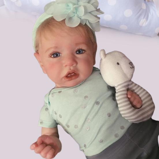Muñeca Reborn de plástico hecha a mano con pestañas largas y adorables, con ropa, regalo de cumpleaños para niños pequeños