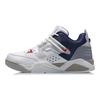 Li-Ning Synthetic Leather Shock Absorbing Non-Slip Wear-Resistant Support Mid-Top Retro Basketball Shoes Men Sneaker White Blue AGBR025-3