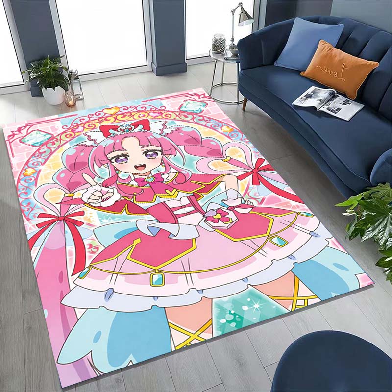 Cute Cartoon Pretty Cure Pattern Rug, Large Area Non-slip Washable Rug,, Suitable for Bedroom Home Decoration.666