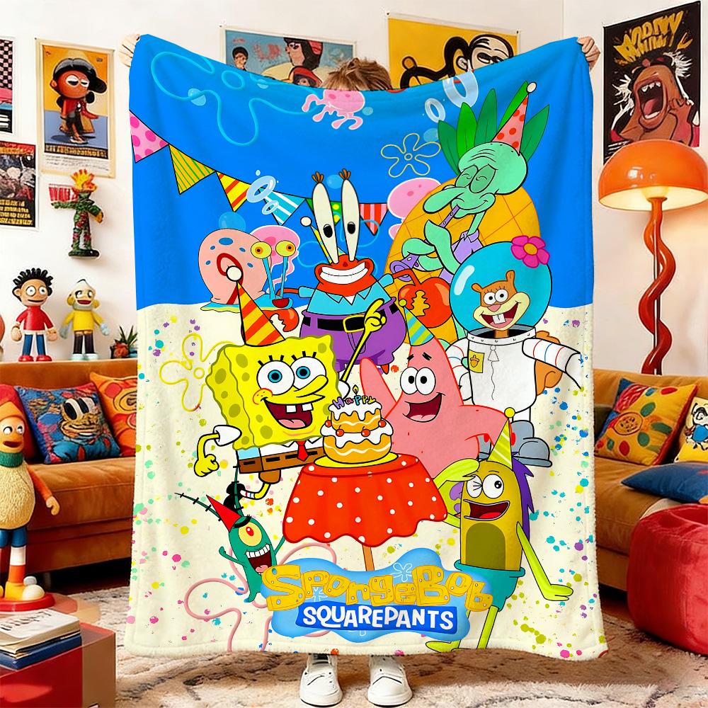 

Fluffy Soft Blankets for Decorative Sofa Blanket S-SpongeBobes Home and Decoration Plaid Summer Comforter Bedspread on the Bed 75x90cm