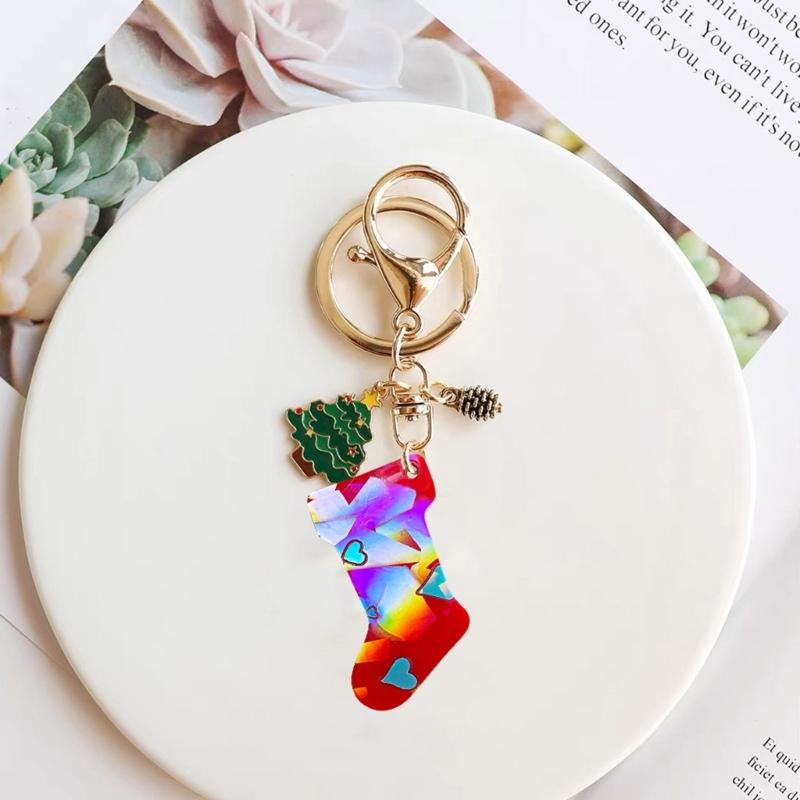 Jewelry Casting Mold Christmas Stocking Silicone Mold Holographic Resin Mold for DIY Keychains Earring Pendant Making