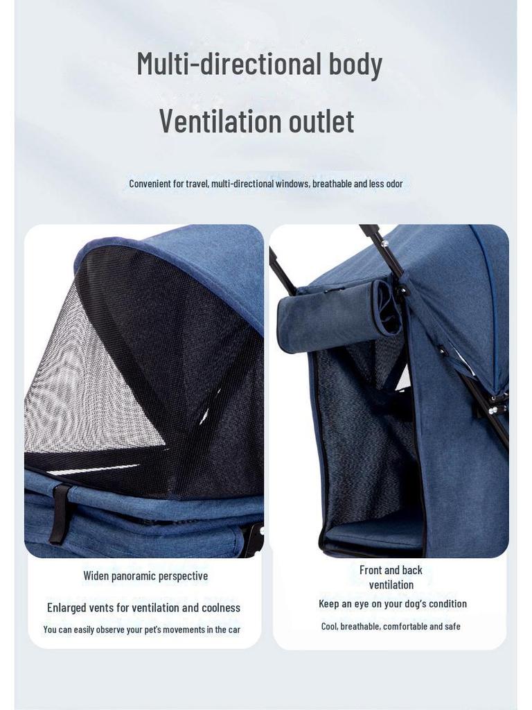 Detachable & Foldable Pet Stroller for Small To Medium Dogs & Cats