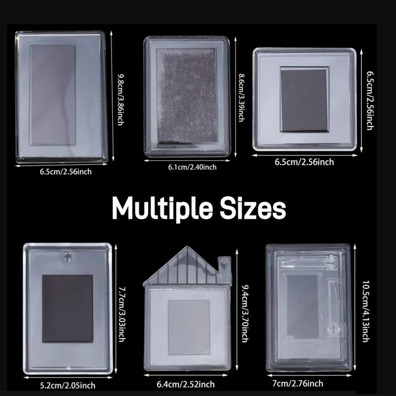 10Pcs Magnet Photo Frames Picture Insert Holders Clear Magnet Photoes Holders DIY Refrigerator Magnetic Display Holder