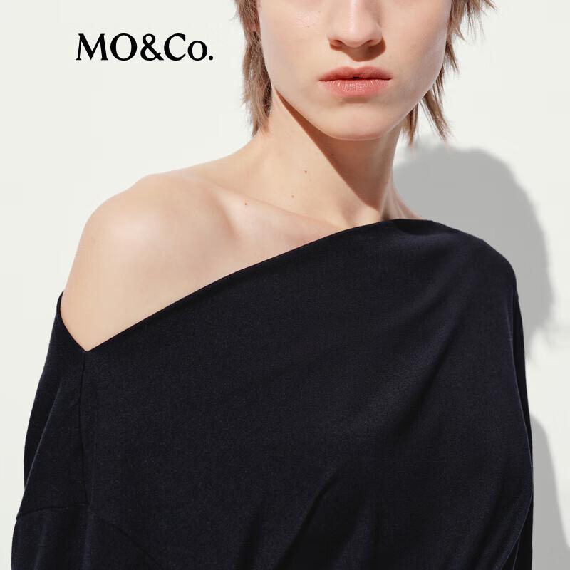 MO&Co. Modal Blend Pleated Off-Shoulder Short-Sleeve Top