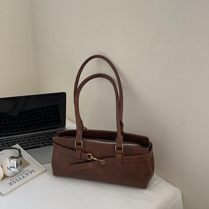 

Ретро вместительная сумка подмышку женская 2025 новая осенняя сумка через плечо портативная дорожная сумка-подушка Бостон коричневый