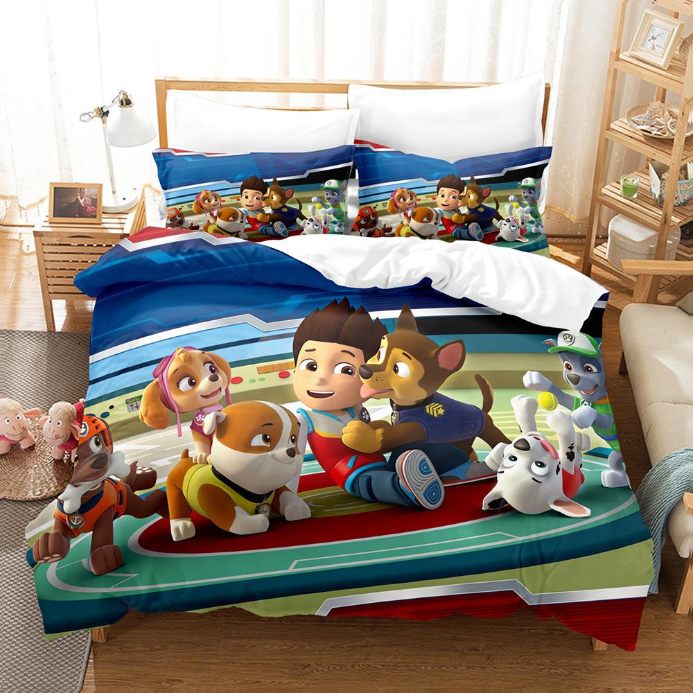 Set Tre Pezzi Wang Wang Copripiumino Federa Biancheria da Letto Stampa Digitale 3D