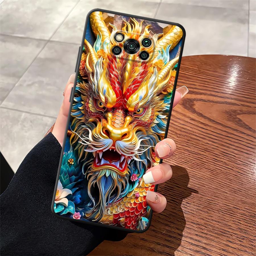 

Чехол для Xiaomi Poco F8 C50 M5 F3 C61 C75 X3 X4 X5 X7 Pro C71 M3 M4 M7 F1 Funda Чехол для телефона Крутой Дракон Poco X3 Pro