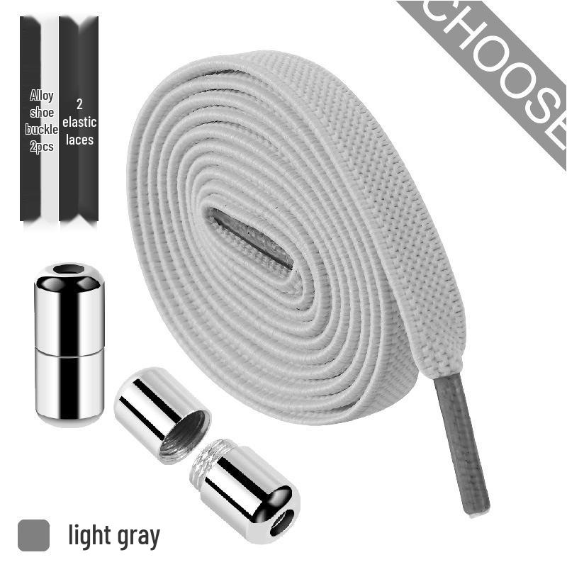 

8 мм еластичні шнурки без зав язок для дитячого спортивного взуття з капсульною пряжкою 100cm світло-сірий колір