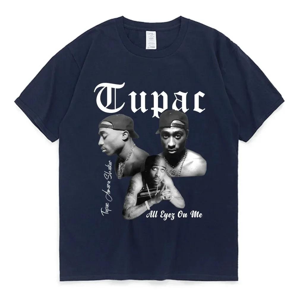 Rapper Tupac 2pac Γραφικό T-shirt Μόδα Υψηλής Ποιότητας Κοντομάνικα T-shirts Oversized Hip Hop Streetwear Ανδρικό Βαμβακερό T-shirt
