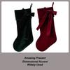 Red Green Thick Christmas Stocking Velvet Bow Stockings Decoration Gift Bags Christmas Tree Fireplace Mantel Stair Decorations