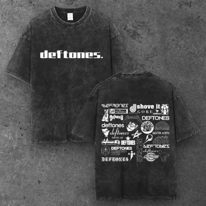 Mens Metal Band Collage Oversized T Shirt Washed Black Punk Grunge Style S-3XL S разноцветный