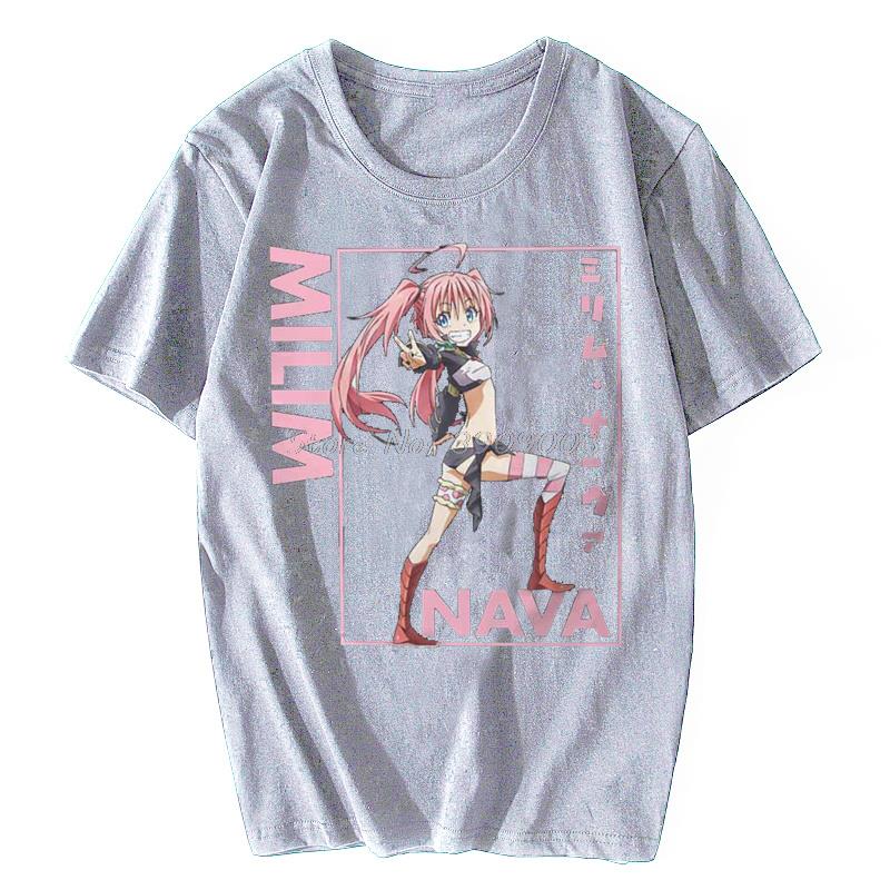 That Time I Got Reincarnated As A Slime Anime Milim Nava Tshirt Harajuku Streetwear Men Oversized Cotton O-Neck T Shirt Tees Top