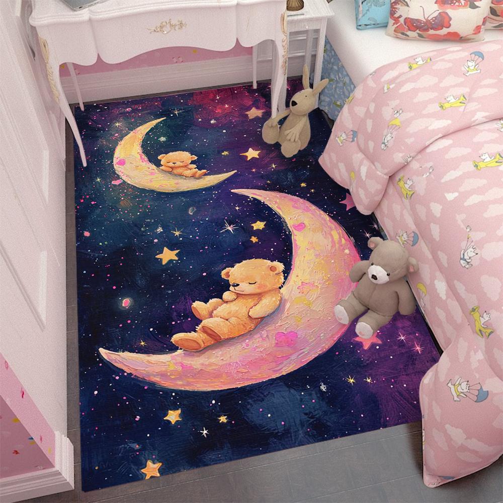 

Cartoon Cute Children Carpet Living Room Kids Crawling Stars Play Mats Boy Girl Home Bedroom Bedside Decor Soft Non-slip Rugs 40x60cm