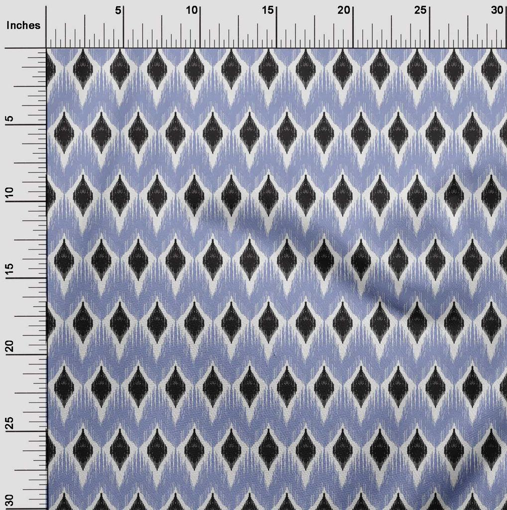 oneOone Tessuto Cotone Elasticizzato Stampa Geometrica Ikat Tessuto BTY Larghezza 40 Pollici