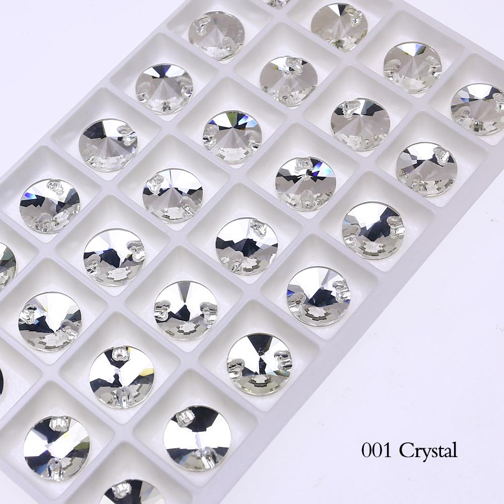 Dongzhou Crystals Rivoli Shaped Flatback Sew On Rhinestones Non Hotfix Crystal Beads Garment Shoes Sewing Accessories
