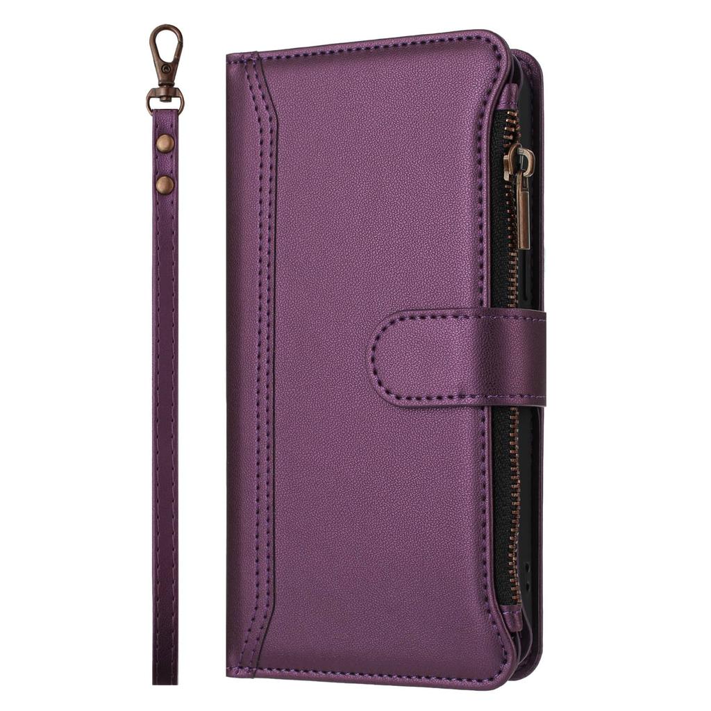 For Samsung Galaxy A70 A50 A40 A30 A20 A10 A06 A42 5G A21S Wallet Case, RFID Blocking Kickstand Flip Cover Wrist Strap Zipper