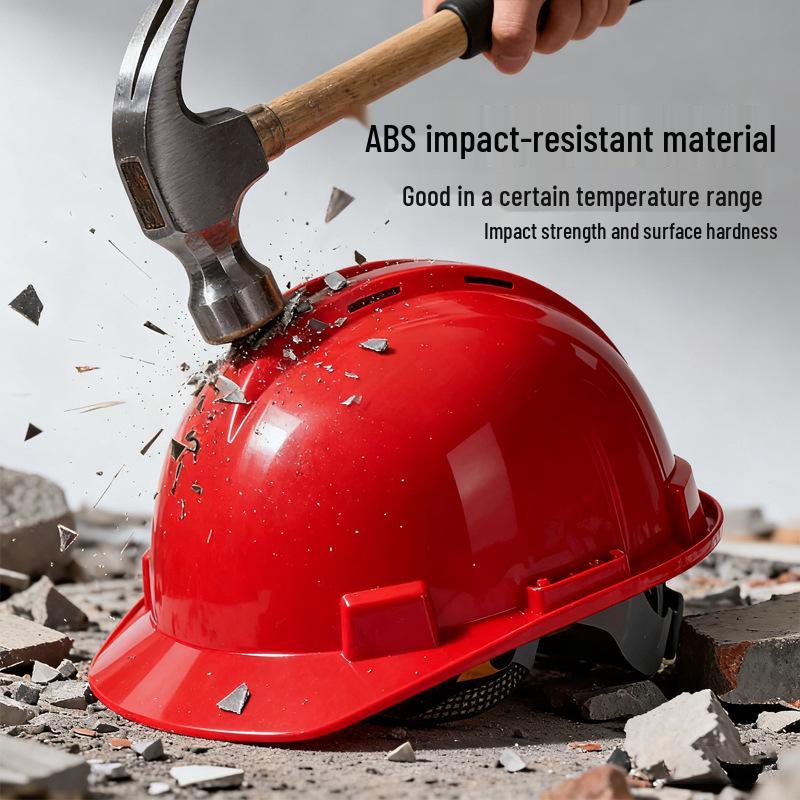 Shengchi Men's Anti-Smash Breathable Safety Helmet, Transparent Three-Ribbed, ABS Thickened for Construction Workers