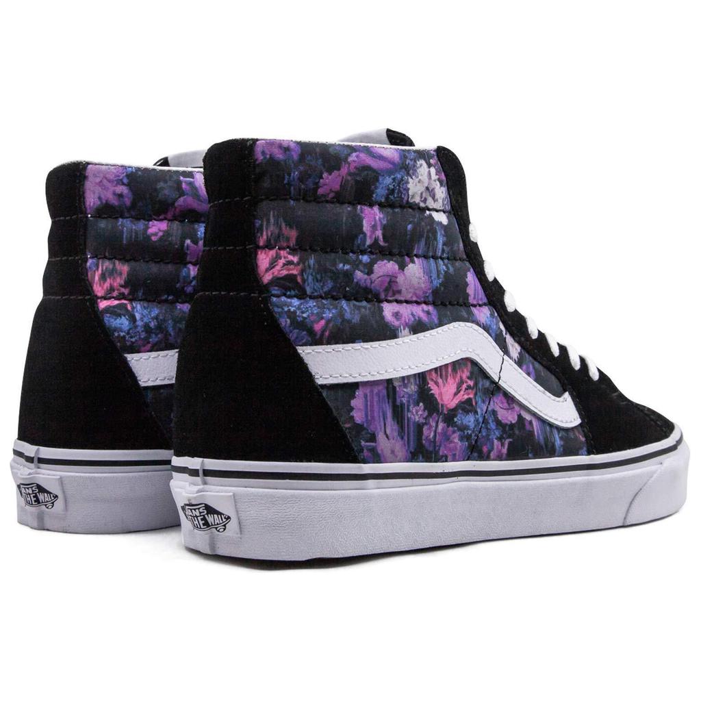 Vans Sk8 Dreamy Bouquet High Top Skate Shoes Unisex Skate Shoes Black Purple VN0A2XSBRXI