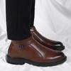 Classic Black Men's Leather Boots Business Casual High Top Dress Shoes Man High Quality Zipper Ankle Boots Men Botas Para Hombre
