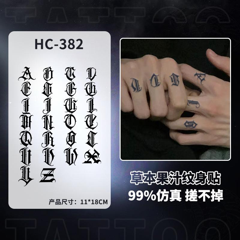 Finger Tattoo Sticker Waterproof Long-Lasting, Juice Semi-Permanent Realistic Small Pattern for Hand & Wrist