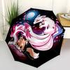 1pc Fox Reading Book with Cherry Blossoms Automatic Umbrella Design, Cute Cartoon Pattern, Portable Outdoor Umbrella, Perfect F079