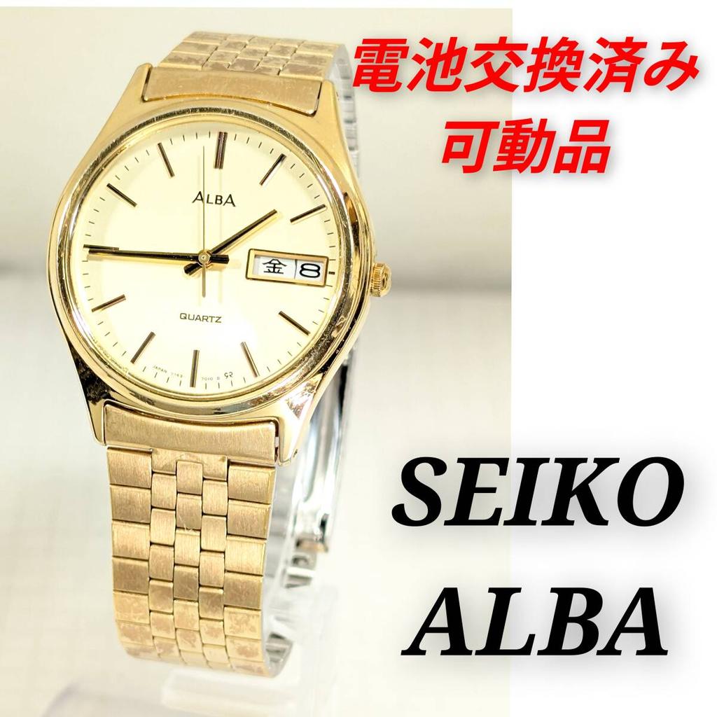 Seiko ALBA Battery Working Men's Watch, Replaced, Condition, D-28