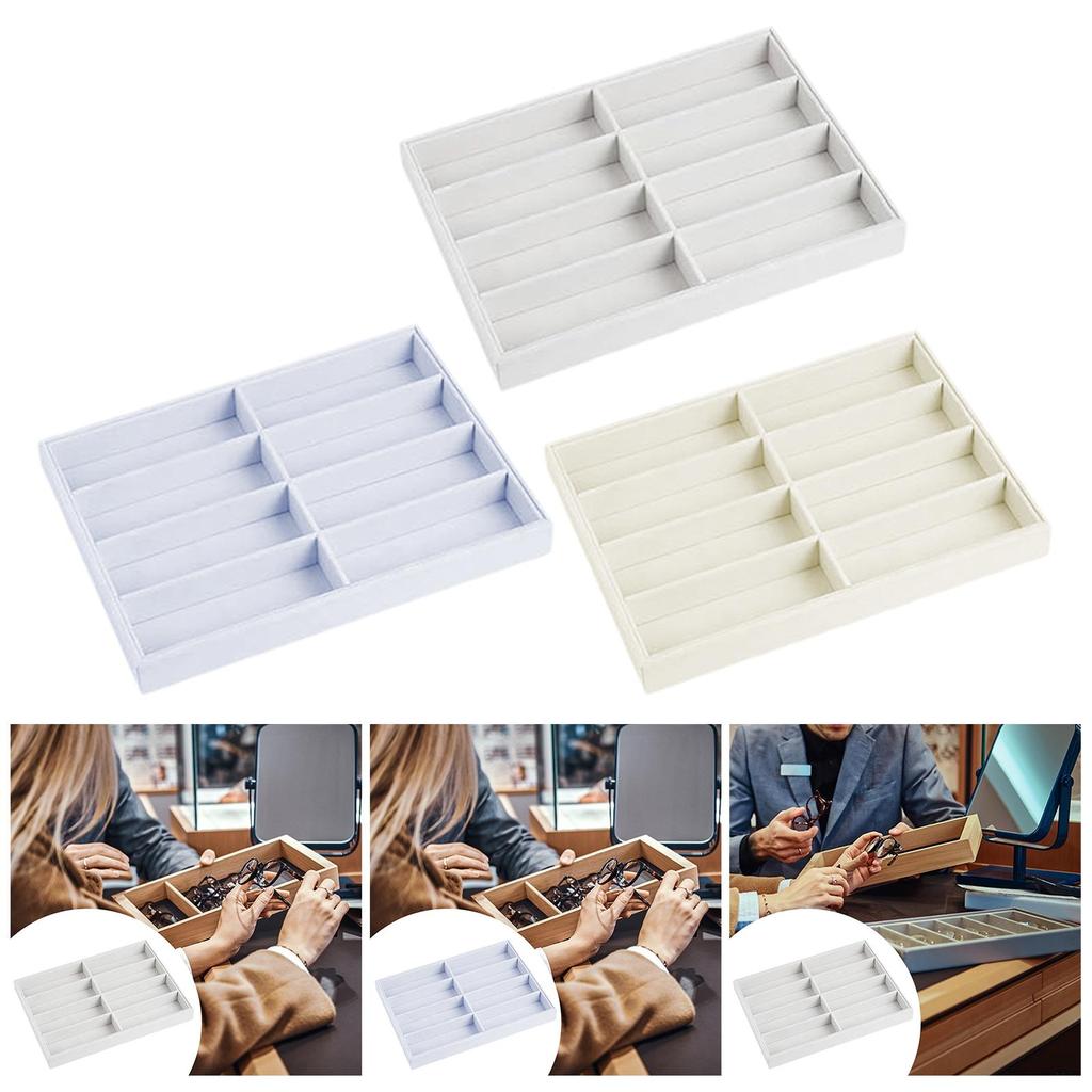 Sunglasses Organizer Tray 8 Slots Trendy Lightweight Eyeglasses Storage Box