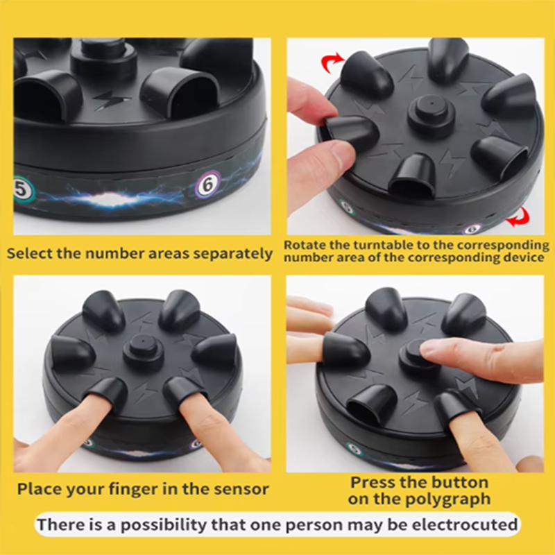 Creative Six Finger Miniature Electric Shock Lie Detector for Children Stress Relieving Prank Gathering Finger Tabletop Game Toy