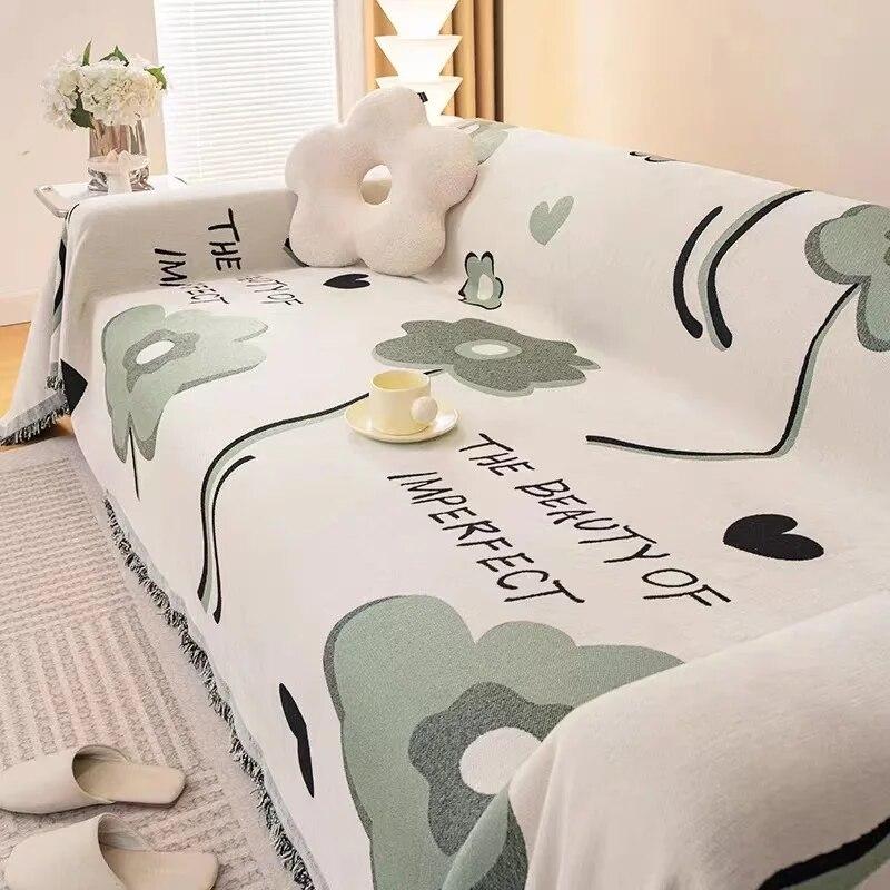 High-quality Chenille Sofa Towel One Piece Full Cover Fabric Countryside Design Both Sides Available Soft Blanket