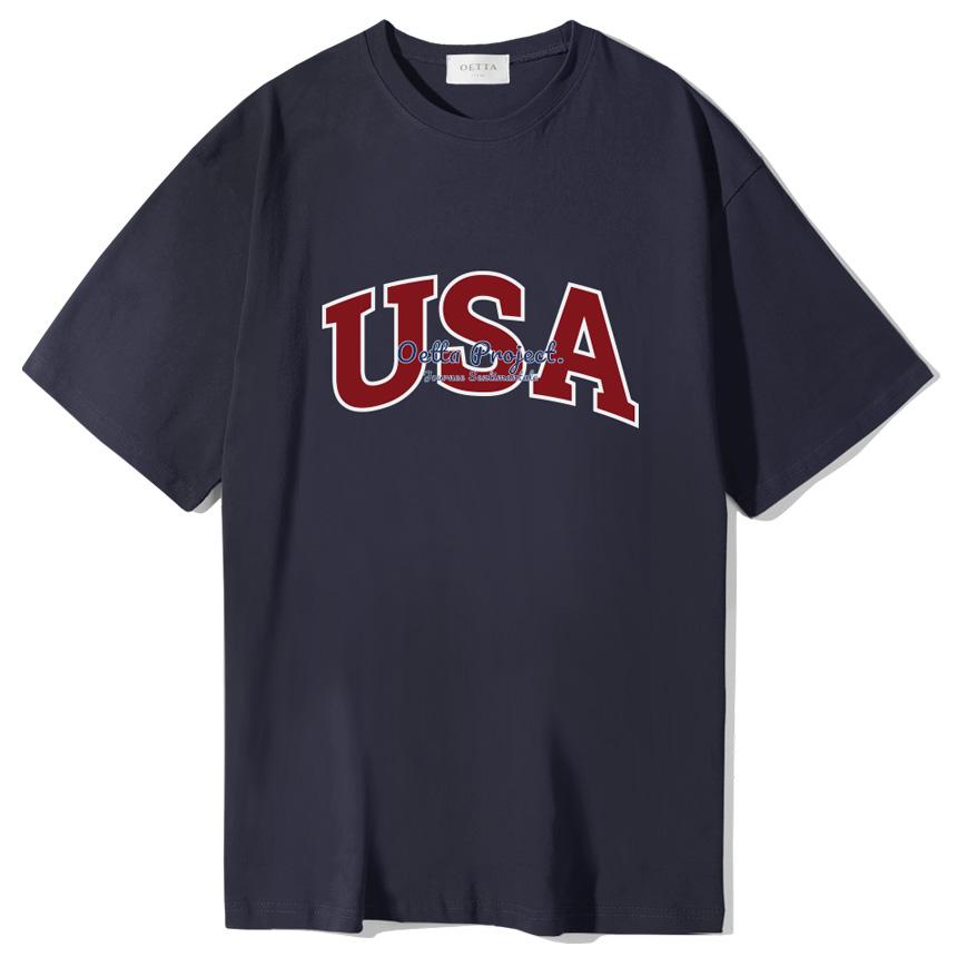 Yda Usa Big Logo Short Sleeve T-Shirt Navy Navy/M