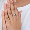 Round Black Onyx Eye Ring, 925 Sterling Silver, Bohemian Handmade Gemstone Ring for Women