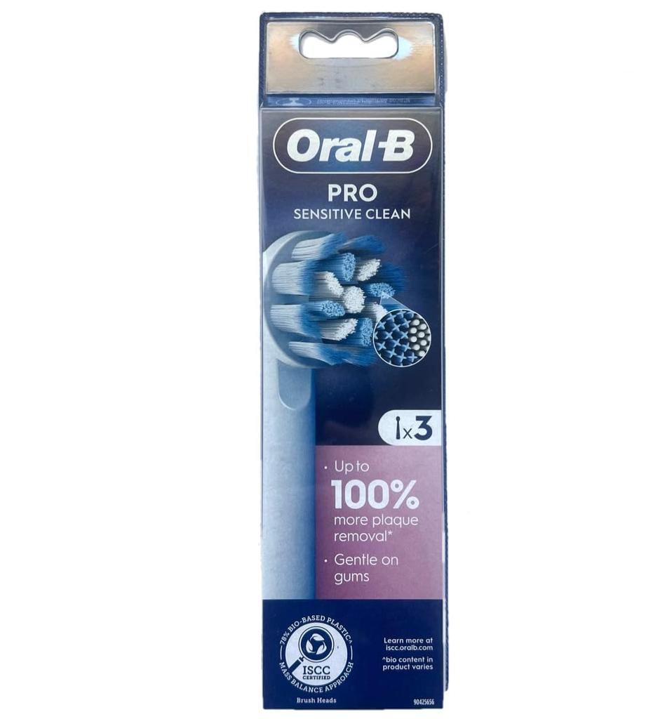 Braun Oral-B Sensitive Clean PRO Replacement Brushes, Soft Ultra-Fine Bristles, 3-Pack, Genuine Packaging, EB60X-3 [Parallel Import]