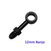 Black Stainless 3/8"12mm AN3 180 Degree Banjo Brake Line Adaptor Fittings For Harley FXD,FAT BOB
