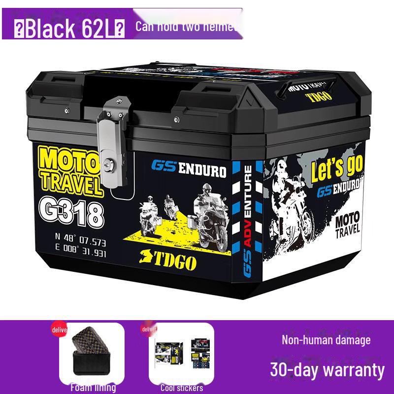 

Универсальный водонепроницаемый багажник для мотоцикла и электроскутера: Большая вместимость хвостового контейнера для хранения и выноса