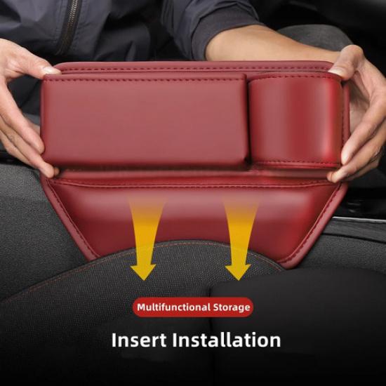 Leather Car Seat Gap Organizer Multifunction Console Crevice Filler Side Storage