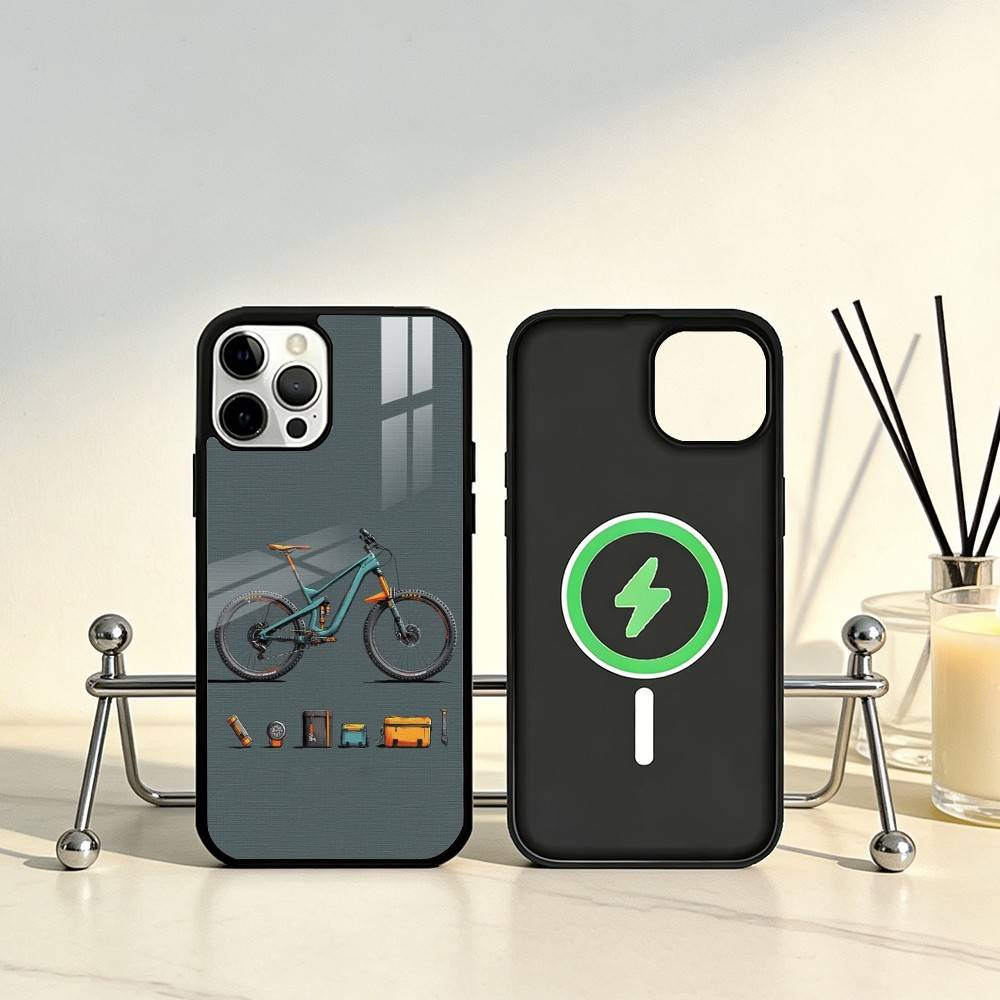 

Чохол для телефону з гірським велосипедом, крутий, для iPhone 17, 16, 15, 14, 13, 12, 11 Plus, Pro Max, магнітний, для MagSafe, бездротова зарядка iPhone17Air