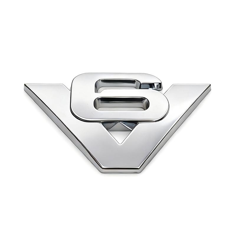 1X 3D Metal Car Styling V6 V8 Displacement Logo Fender Trunk Rear Decal Emblem Badge Sticker