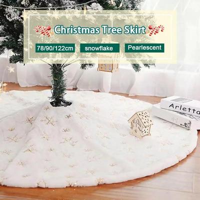78/90/122 centimetri Gonna Albero Di Natale Tappeto In Pelliccia Sintetica Fiocco Di Neve Bianco Peluche Zerbino Per La Casa Albero di Natale capodanno Albero Di Natale Decor