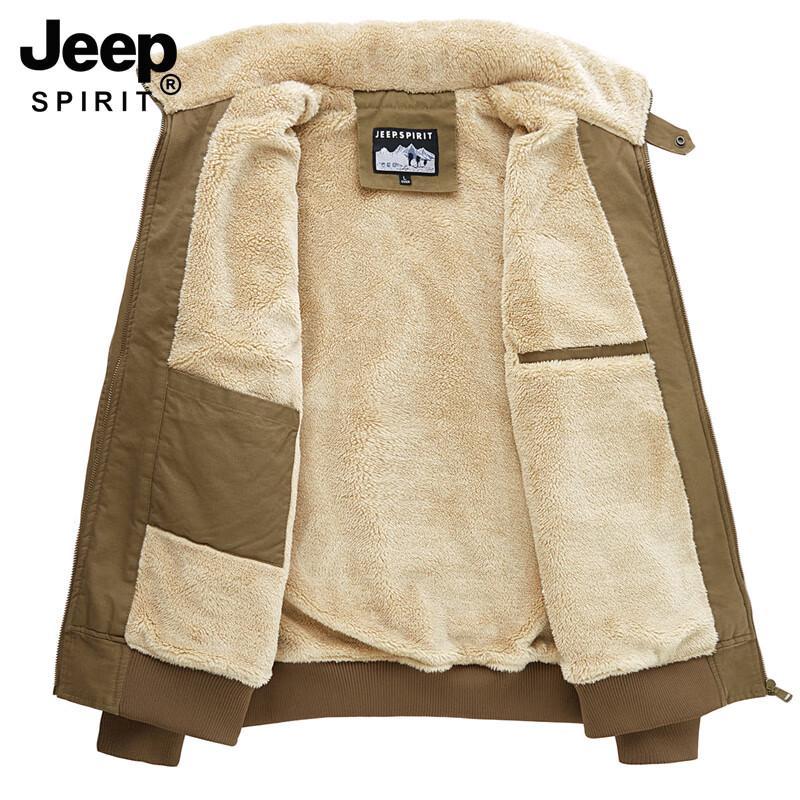 JEEP SPIRIT Men's Loose Fit Washed Cotton Workwear Jacket