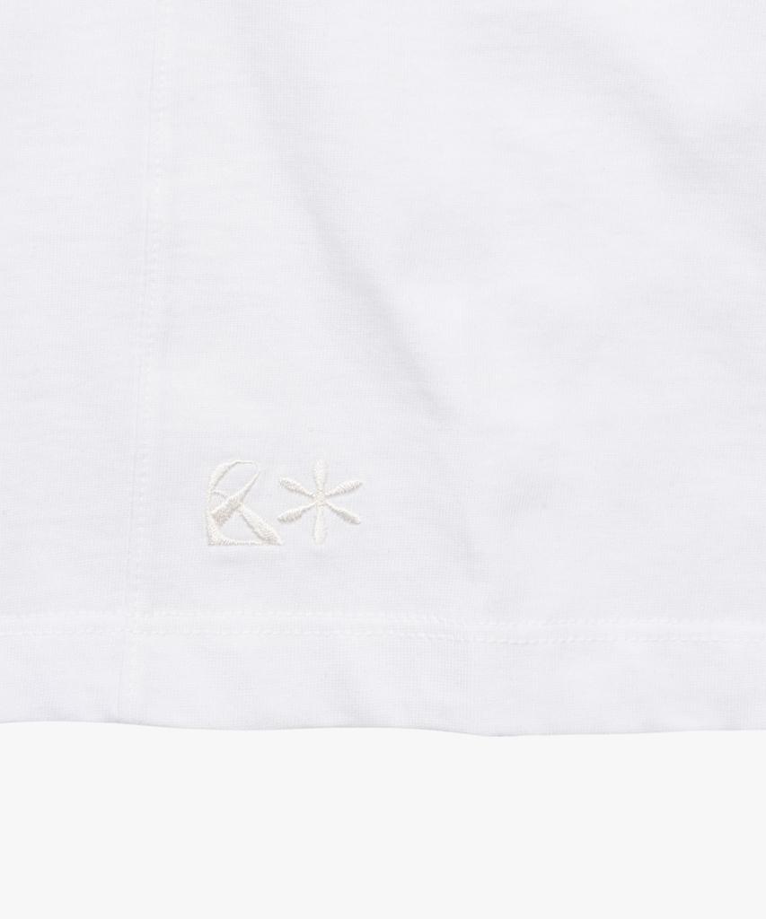 Liomeu Curved Incision Washed Short Sleeve T-Shirt_White