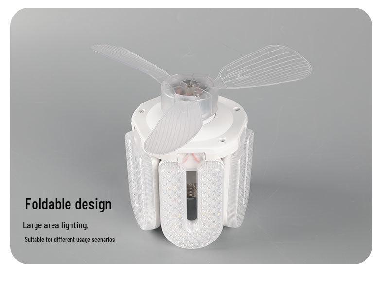 Modern Cross-Border LED Folding Leaf Lamp for Home Bedroom: E27 Screw Base, Crystal Design, Detachable Fan Blades