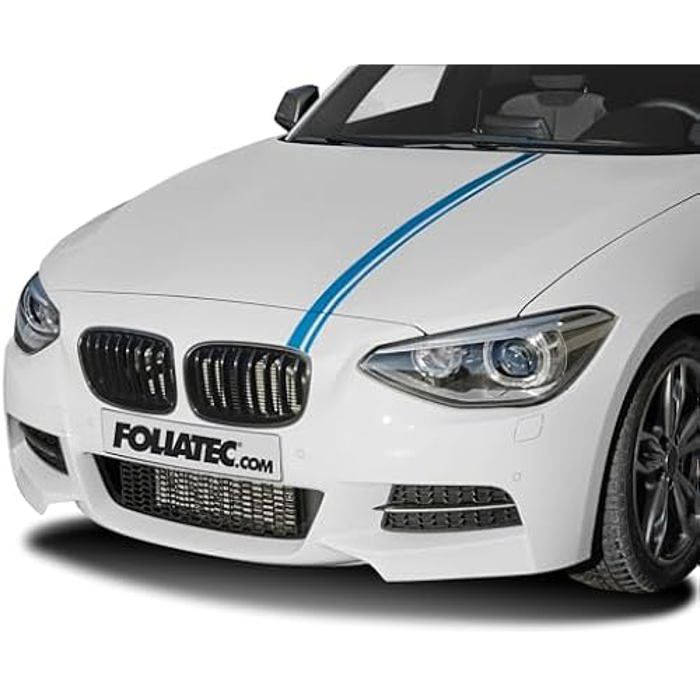 Autocollants - FOLIATEC - Lignes Bleu chromé Mat - Résistants au lavage - Montage facile - 1 pièce