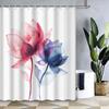 1 Piece Artistic Ink Painting Peony Flower Pattern Shower Curtain, Polyester Fabric, Machine Washable, Suitable for Bathroom