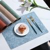 Nordic Light Luxury Double-Sided PU Leather Embossed Placemat, Non-Slip Heat Insulation Table Mat for Hotel & Home Use.