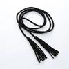Leather Designer Braid Waist Belt With Tassel