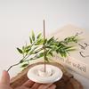 Minimalist White Geometric Ceramic Incense Holder: Portable Vertical Tray for Incense Sticks.