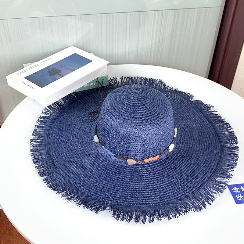 Summer Sun Protection Big Brimmed Straw Hat Women's Versatile New Sun Hat Anti UV Face Shading Sun Hat