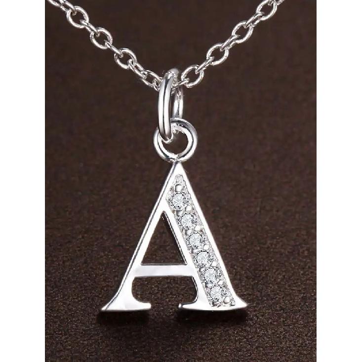 26 letters 925 sterling silver Necklace Pendant Shining 5A Zircon for Women Fashion Wedding Engagement Jewelry GiftsGood product