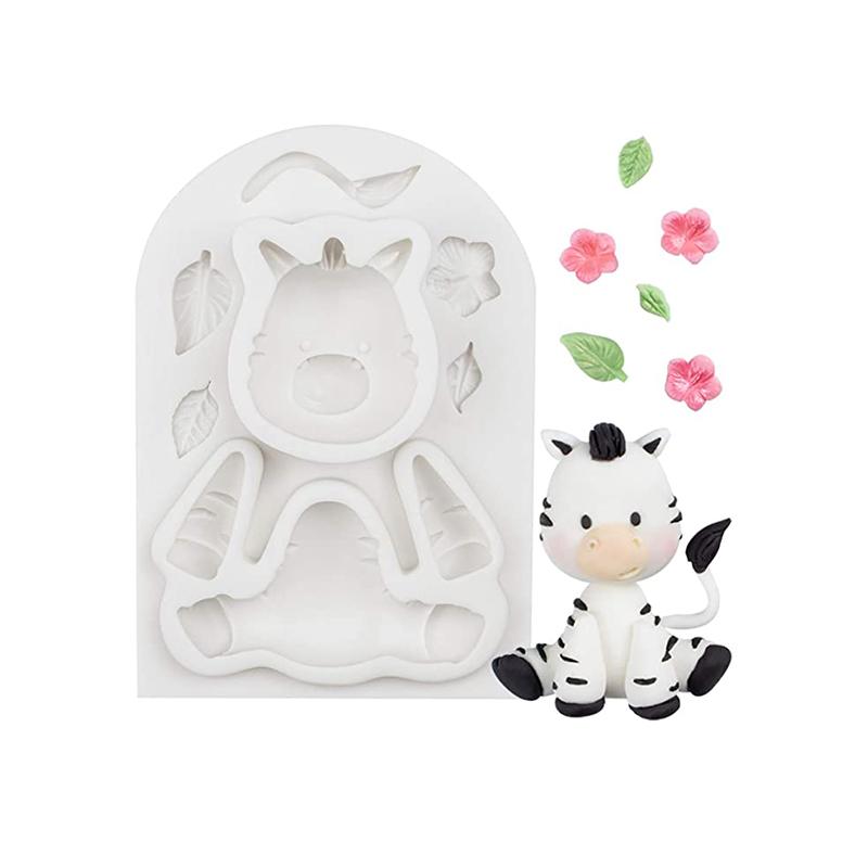 Jungle Theme Animal Fondant Silicone Mold Elephant Sugarcraft Birthday Cake Decoration Tools Giraffe Monkey Zebra Cupcake Topper