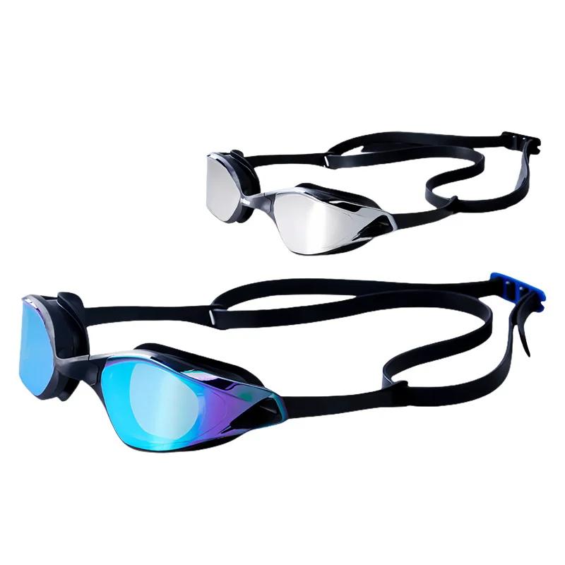 Occhialini da Nuoto da Corsa alla Moda Montatura Piccola Occhiali per Acqua Impermeabili Regolabili Adulto Silicone Antiappannamento Lenti Rivestite Anti-UV